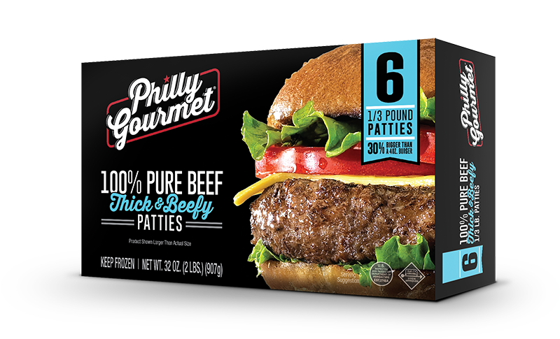 100% Pure Beef Thick & Beefy Patties