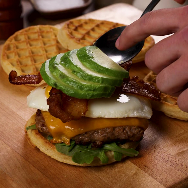 Waffle Breakfast Burger Recipe