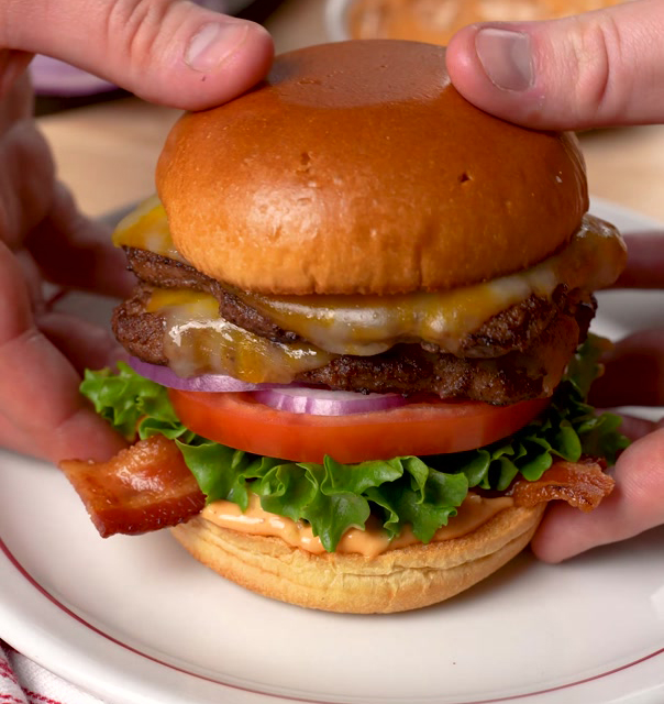 Classic American Bacon Double Smash Burger